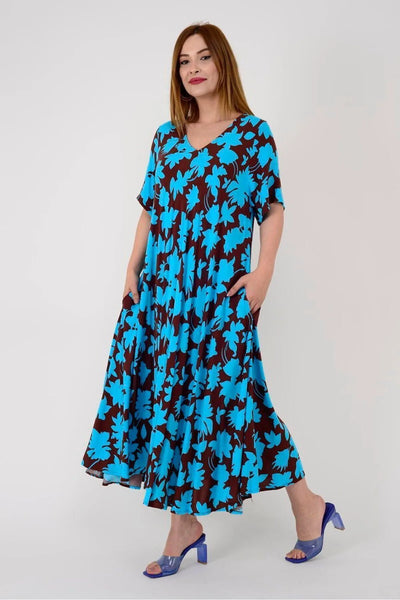 Leaf - Plus size tummy control maxi dress