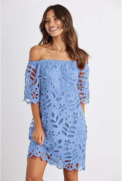 Keira - Off-Shoulder Floral Lace Dress
