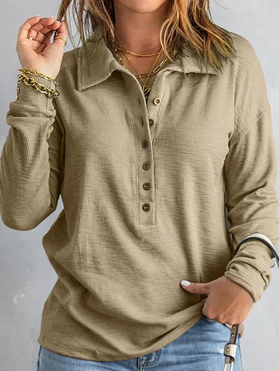 Arliah - Women’s Cotton V-Neck Relaxed Fit Shirt