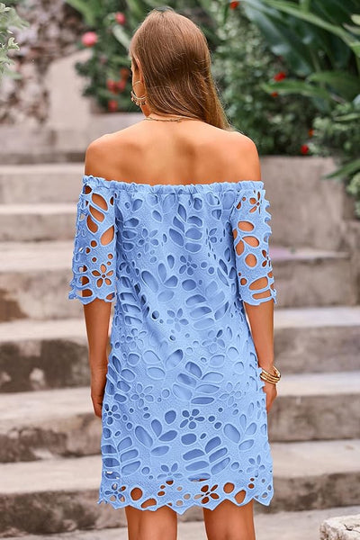 Keira - Off-Shoulder Floral Lace Dress