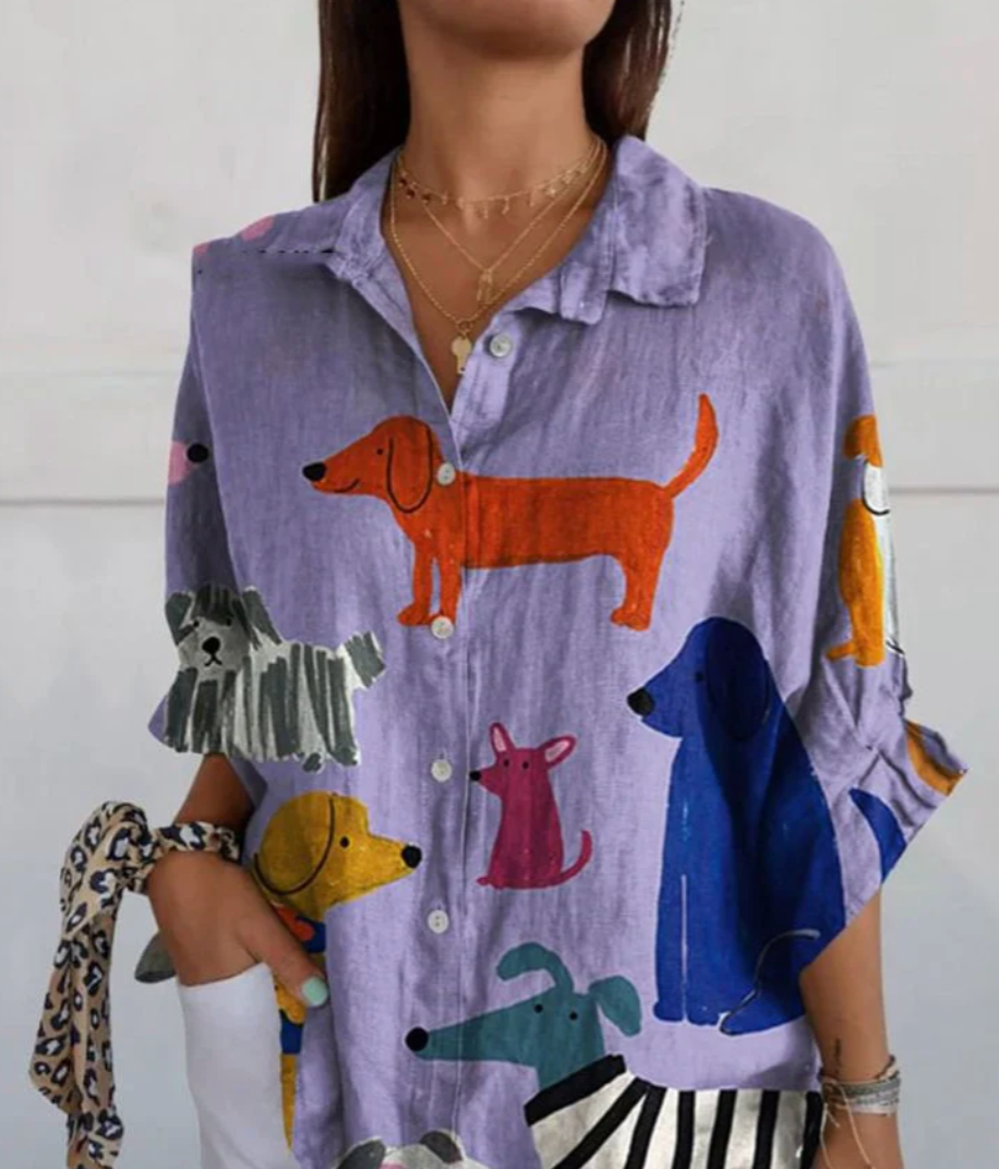 Bella - Exclusive women's shirt with dog print