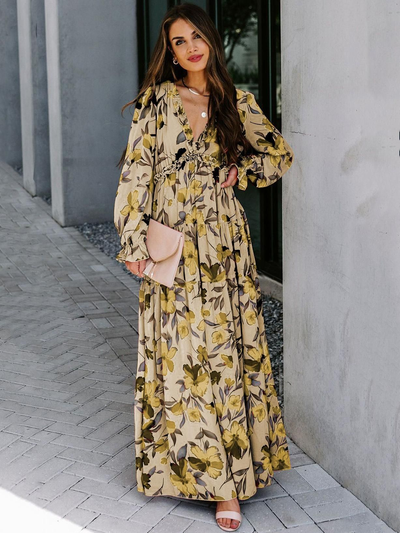 Cara - flower maxi dress
