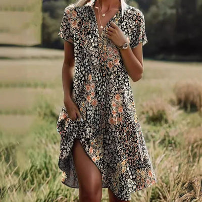 Mirabel - Boho V-Neck Dress