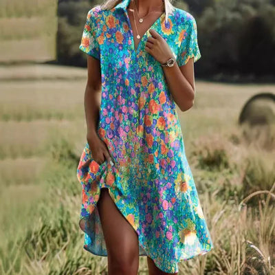 Mirabel - Boho V-Neck Dress