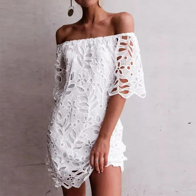 Keira - Off-Shoulder Floral Lace Dress
