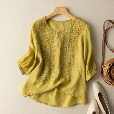 Dusk - Embroidered Cotton Bohemian Blouse