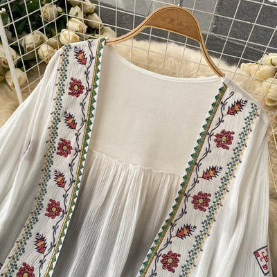 Bianca - Boho embroidery cardigan