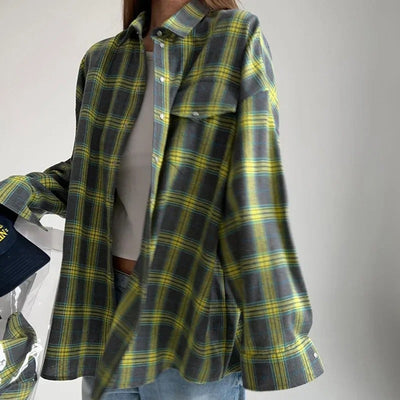 Cleo - Oversized Checkered Blouse