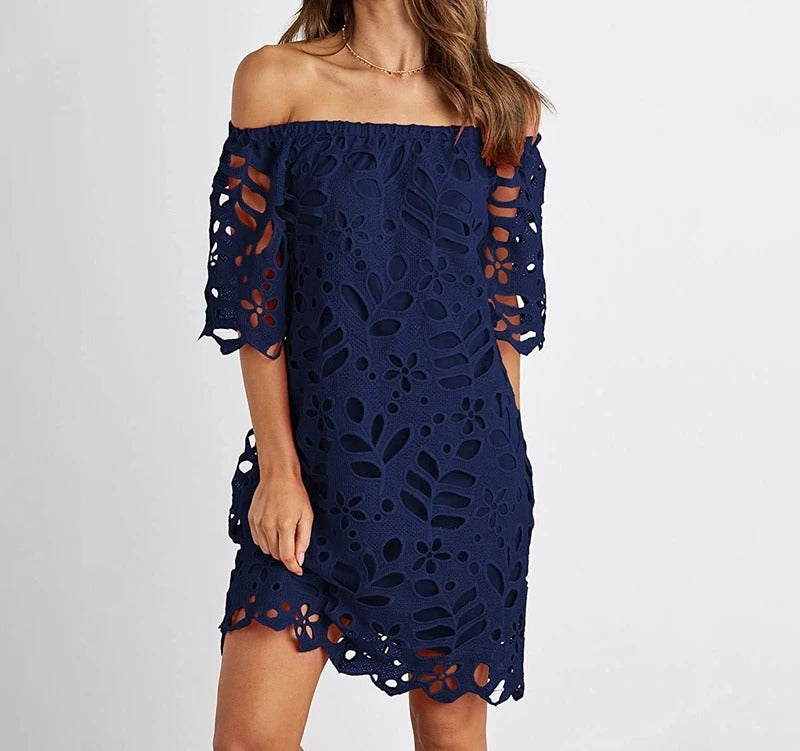 Keira - Off-Shoulder Floral Lace Dress