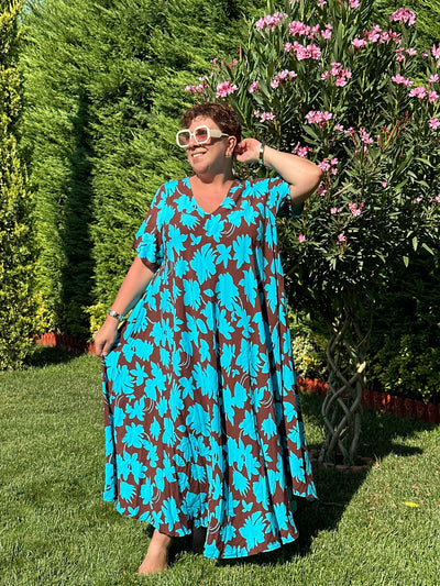 Leaf - Plus size tummy control maxi dress